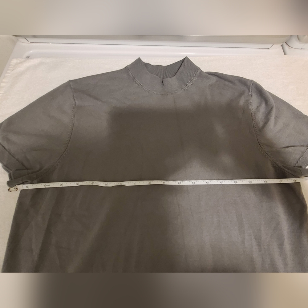 ZARA arrival Grey Short Sleeve Mock Neck Knit Top Size L - Picture 12 of 12